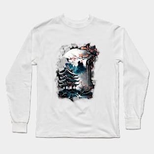 Fantasy japan landscape Long Sleeve T-Shirt